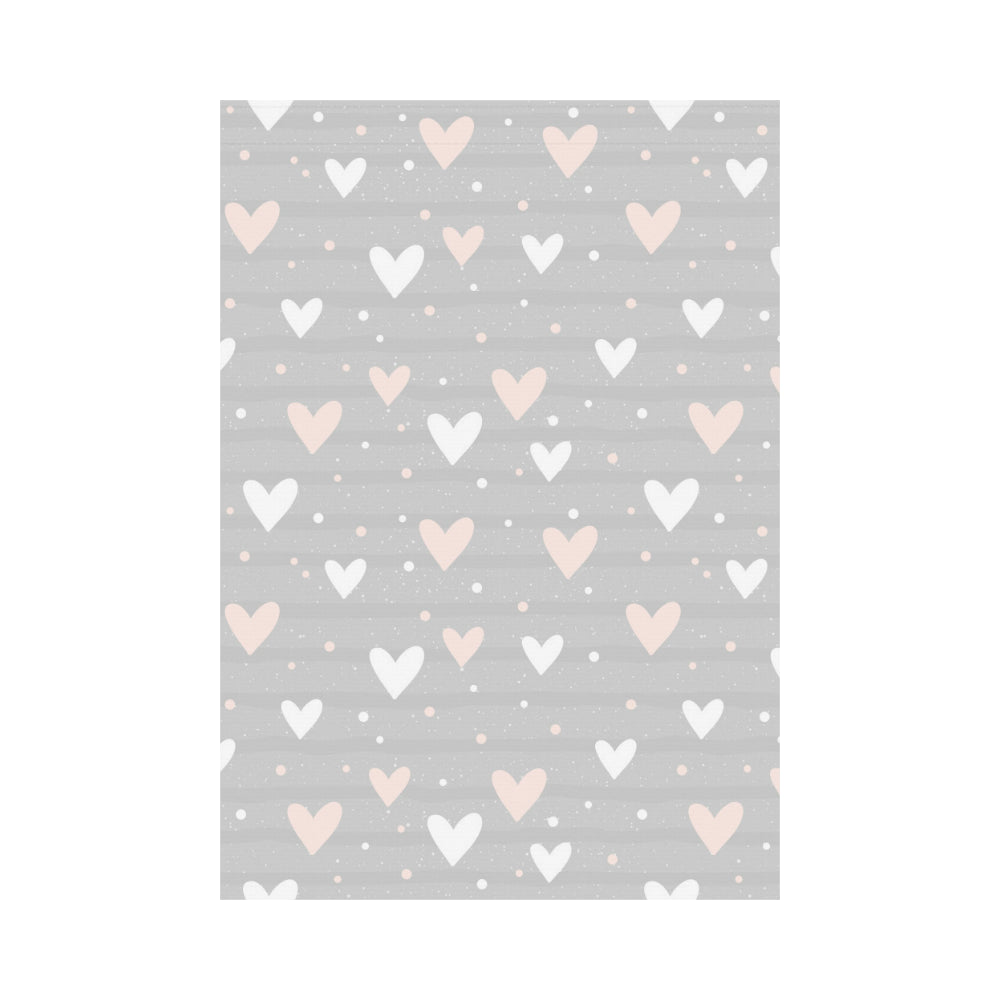 Heart pattern gray background House Flag Garden Flag