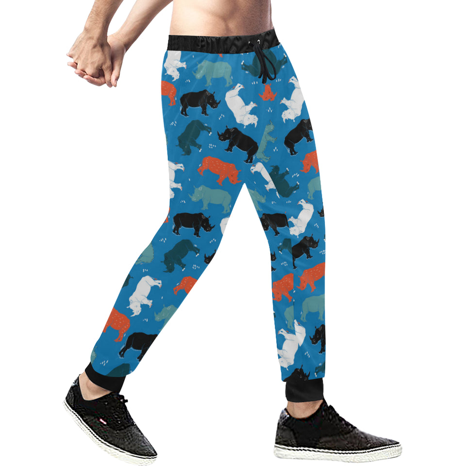 Colorful rhino pattern Unisex Casual Sweatpants