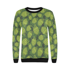 Hop pattern Hop cone background Women's Crew Neck Sweatshirt