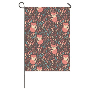 fox leaves mushroom pattern House Flag Garden Flag