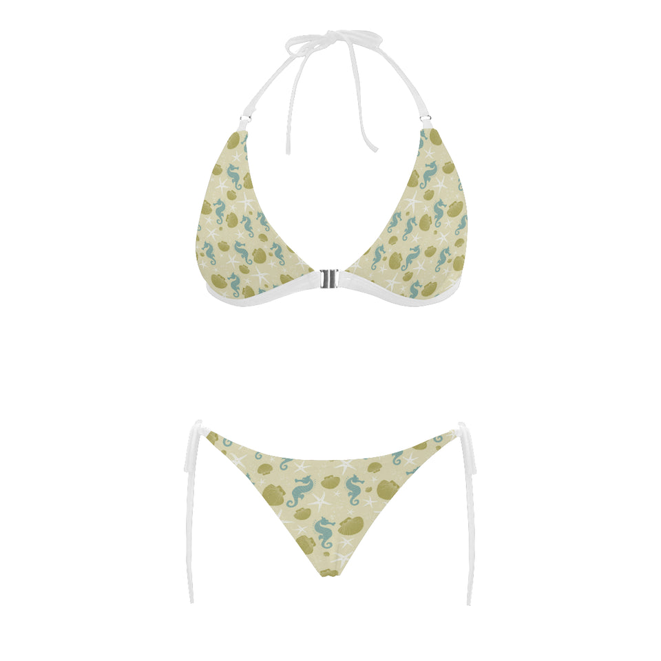 Seahorse shell starfish pattern background Sexy Bikinis Two-Piece Swimsuits