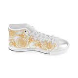 hand drawn orange fruit pattern Women's High Top Canvas Shoes White