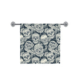 Sugar skull black white pattern Bath Towel