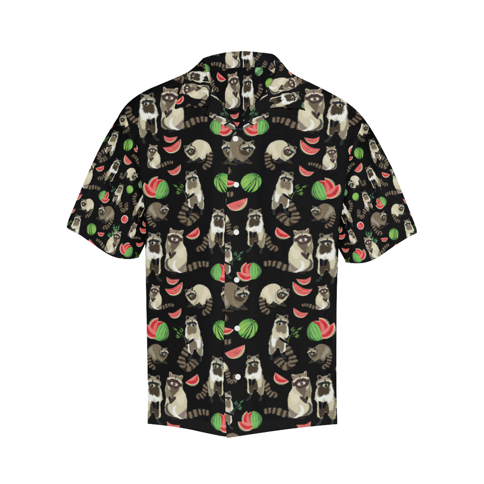 Raccoon watermelon pattern Men's All Over Print Hawaiian Shirt
