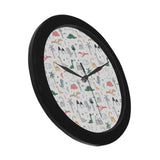 Cute cartoon dinosaurs tree pattern Elegant Black Wall Clock