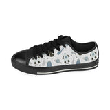 Hand drawn space elements space rocket star planet Men's Low Top Canvas Shoes Black