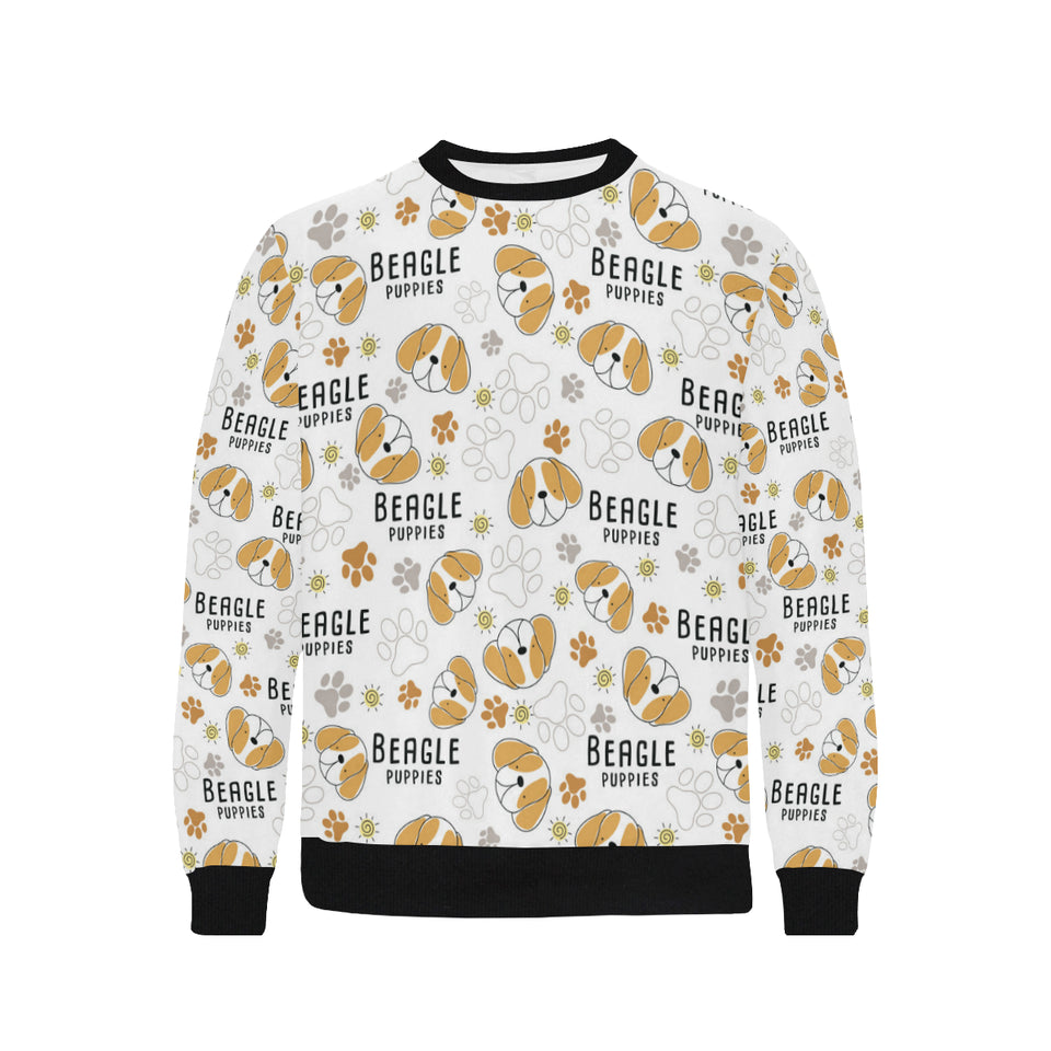Cute beagle dog pattern background Men's Crew Neck Sweatshirt