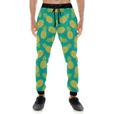 Pineapples pattern green background Unisex Casual Sweatpants