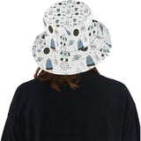 Hand drawn space elements space rocket star planet Unisex Bucket Hat