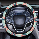 Surfboard Pattern Print Design 02 Car Steering Wheel Cover