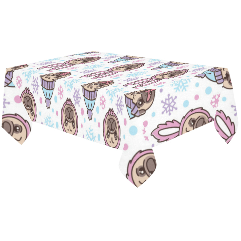 Cute pug hat rabbit costume pattern Tablecloth