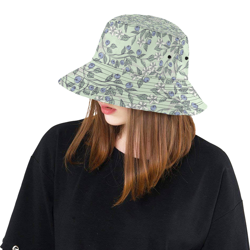 hand drawn blueberry pattern Unisex Bucket Hat