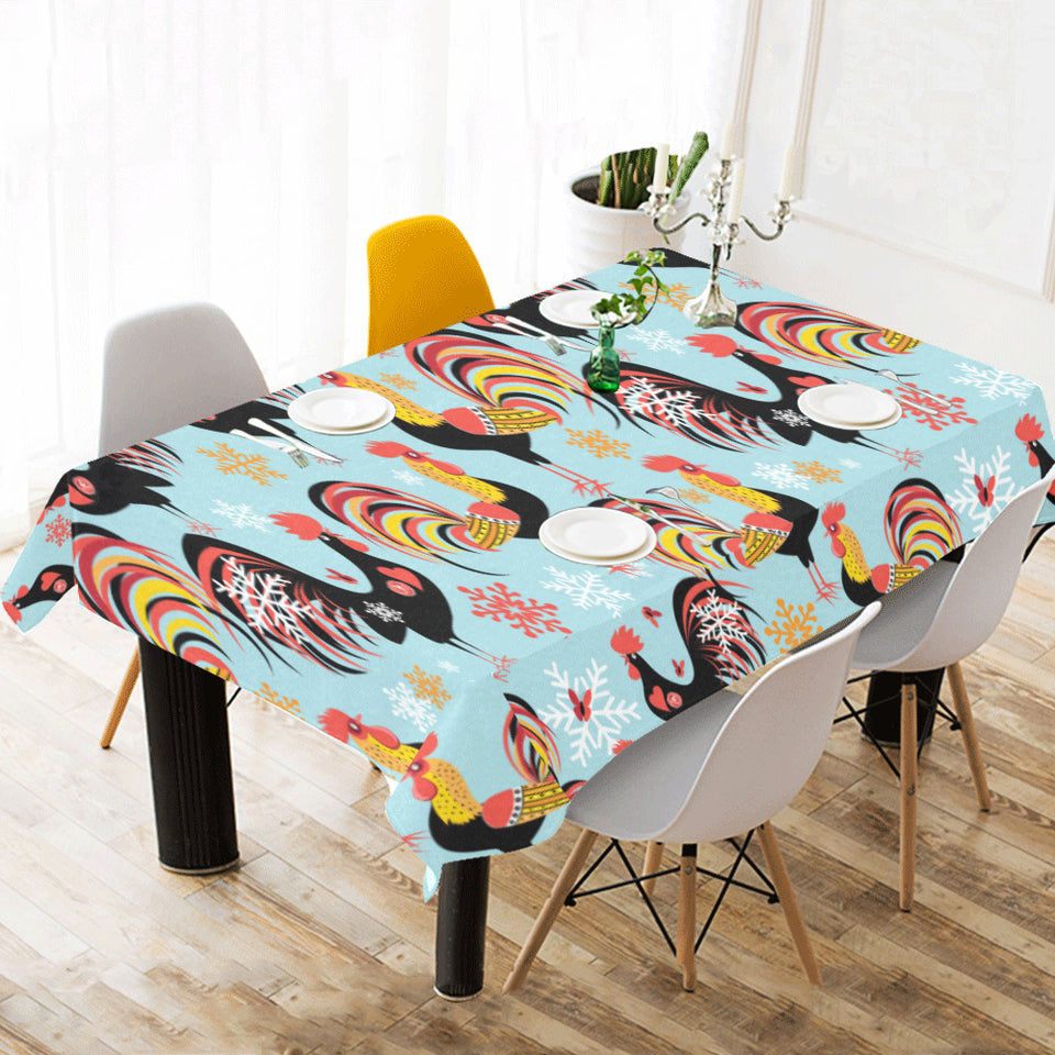 Rooster chicken cock snowfalke Tablecloth