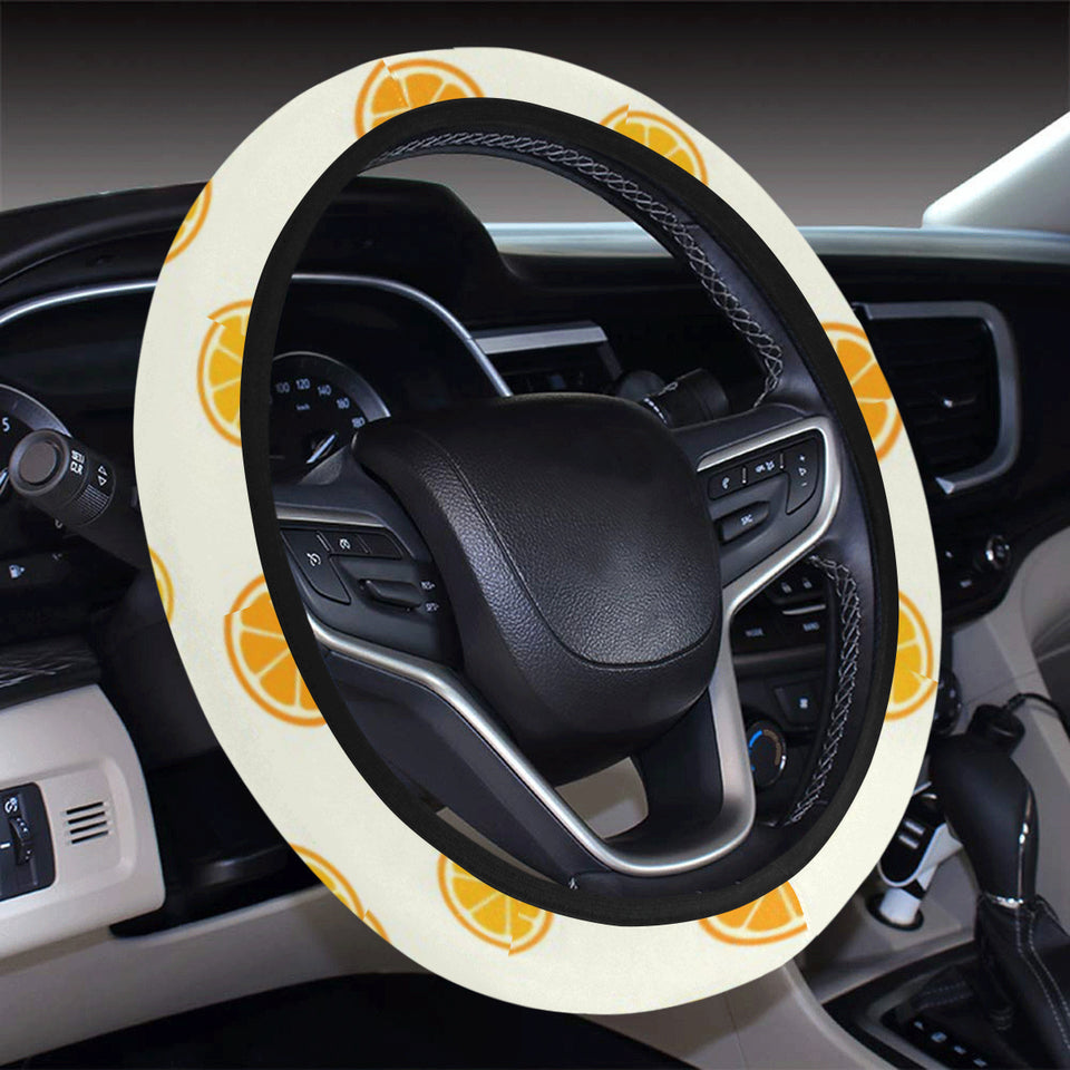 oranges leaves pattern Car Steering Wheel Cover