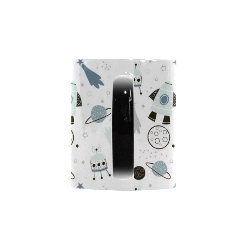 Hand drawn space elements space rocket star planet Morphing Mug Heat Changing Mug