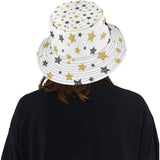 hand drawn gold black star pattern Unisex Bucket Hat