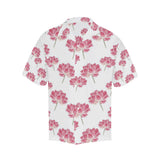 Pink lotus waterlily pattern Men's All Over Print Hawaiian Shirt