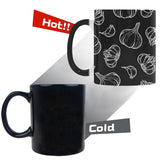 Garlic pattern black background Morphing Mug Heat Changing Mug