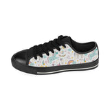 Colorful unicorn pattern Men's Low Top Canvas Shoes Black