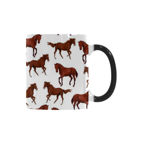 Horses running pattern background Morphing Mug Heat Changing Mug