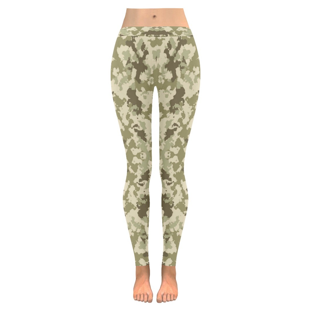 Light Green camouflage pattern Women's Legging Fulfilled In US