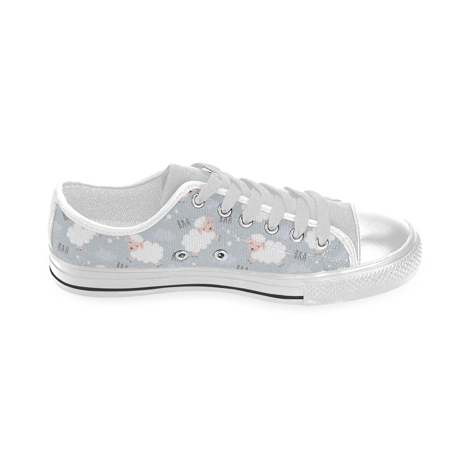 Sweet dreams sheep pattern Men's Low Top Shoes White