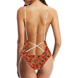 Fire flame pattern Women's One-Piece Swimsuit