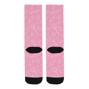 Sweet candy pink background Crew Socks