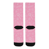 Sweet candy pink background Crew Socks