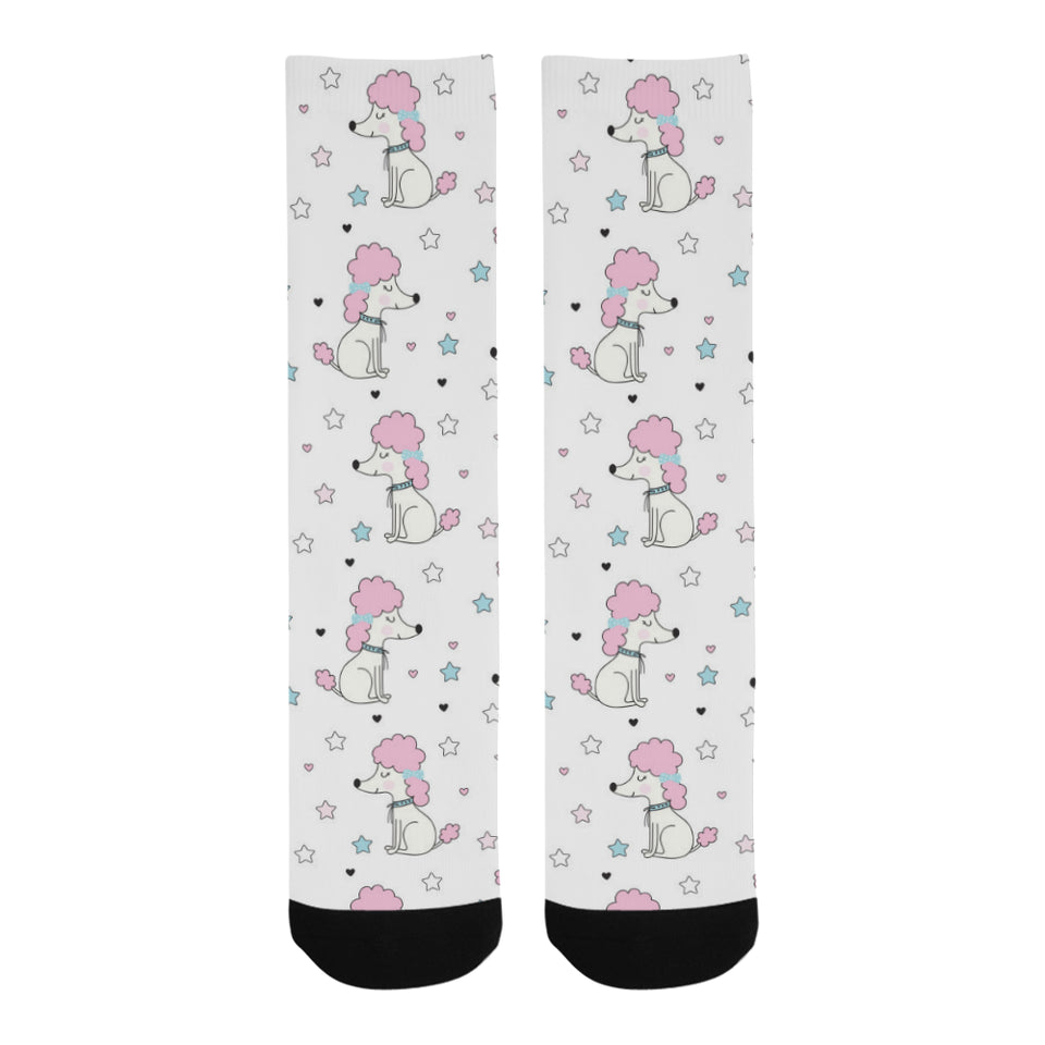 Cute poodle dog star pattern Crew Socks