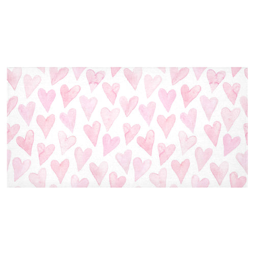 Watercolor pink heart pattern Tablecloth