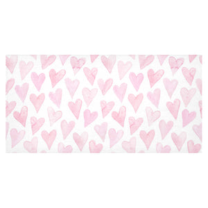 Watercolor pink heart pattern Tablecloth