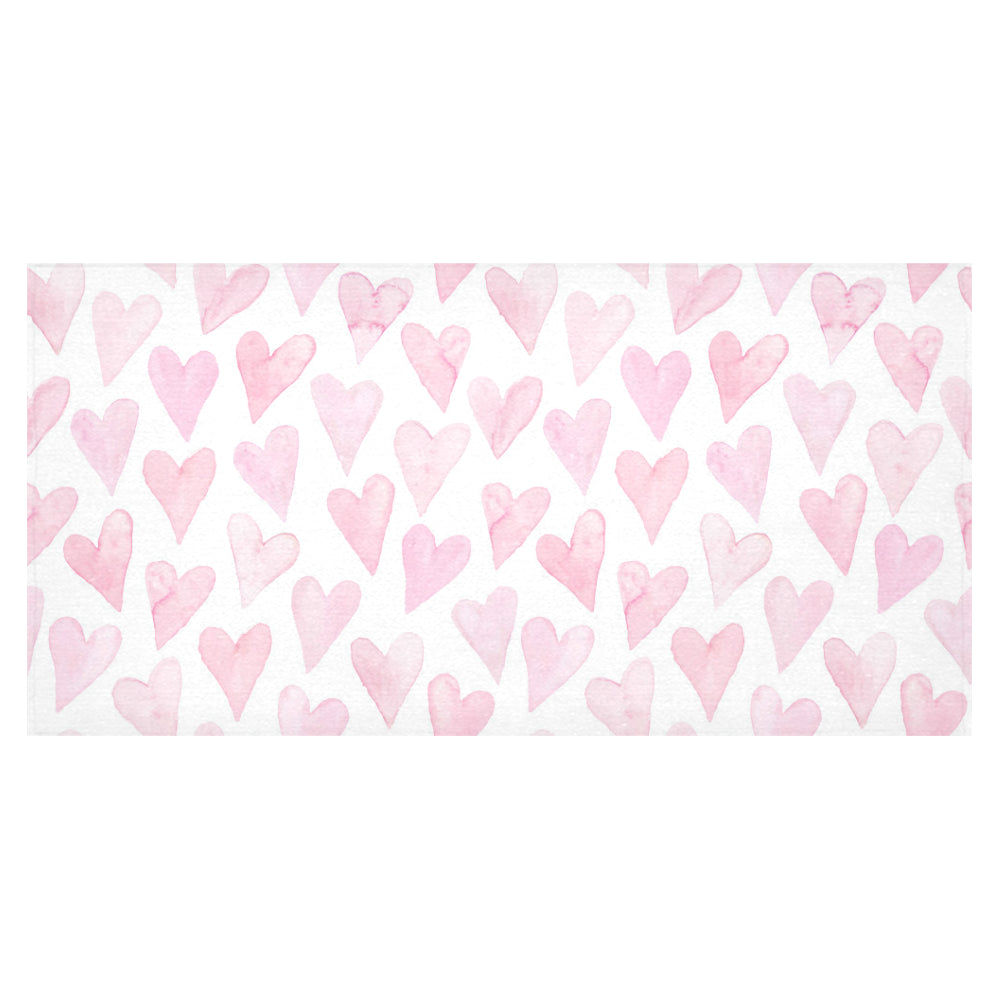Watercolor pink heart pattern Tablecloth