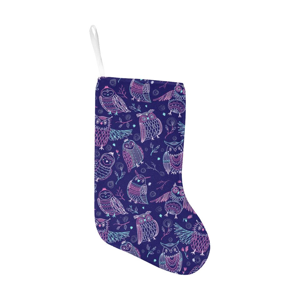 Cute owls pattern boho style ornament Christmas Stocking