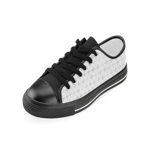 Airplane print pattern Kids' Boys' Girls' Low Top Canvas Shoes Black