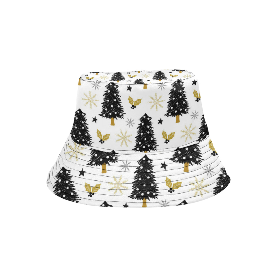 Christmas tree holly snow star pattern Unisex Bucket Hat