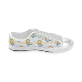 Cute hand drawn mermaid Men's Low Top Canvas Shoes White