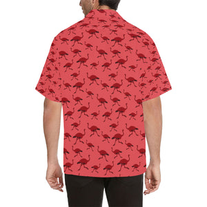 Ostrich Pattern Print Design 03 Men's All Over Print Hawaiian Shirt (Model T58)