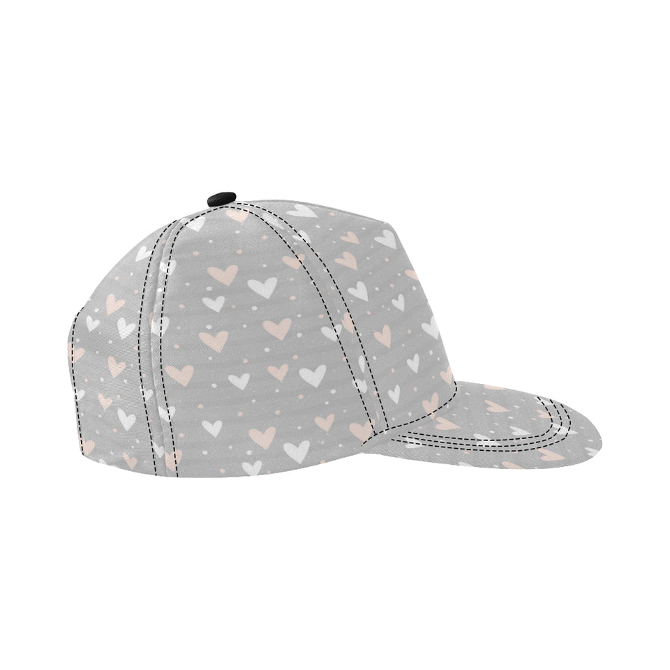 Heart pattern gray background All Over Print Snapback Cap