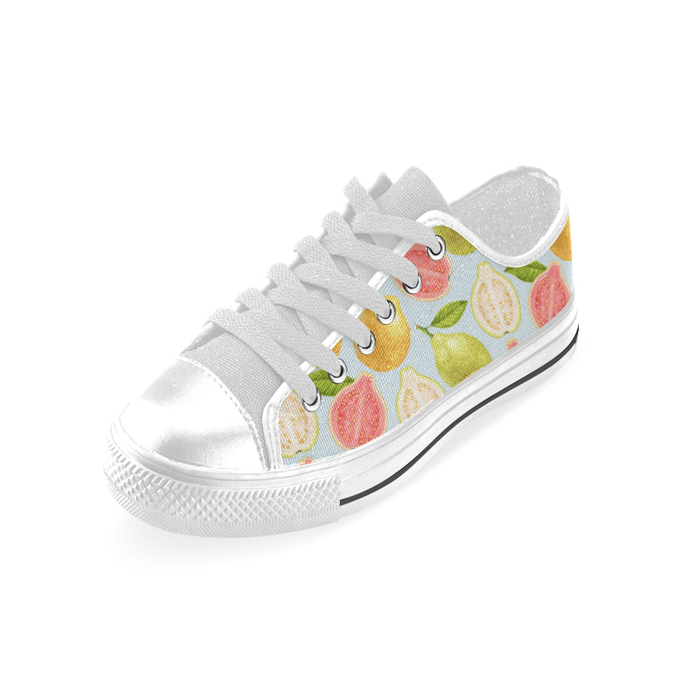 Guava design pattern Men's Low Top Shoes White