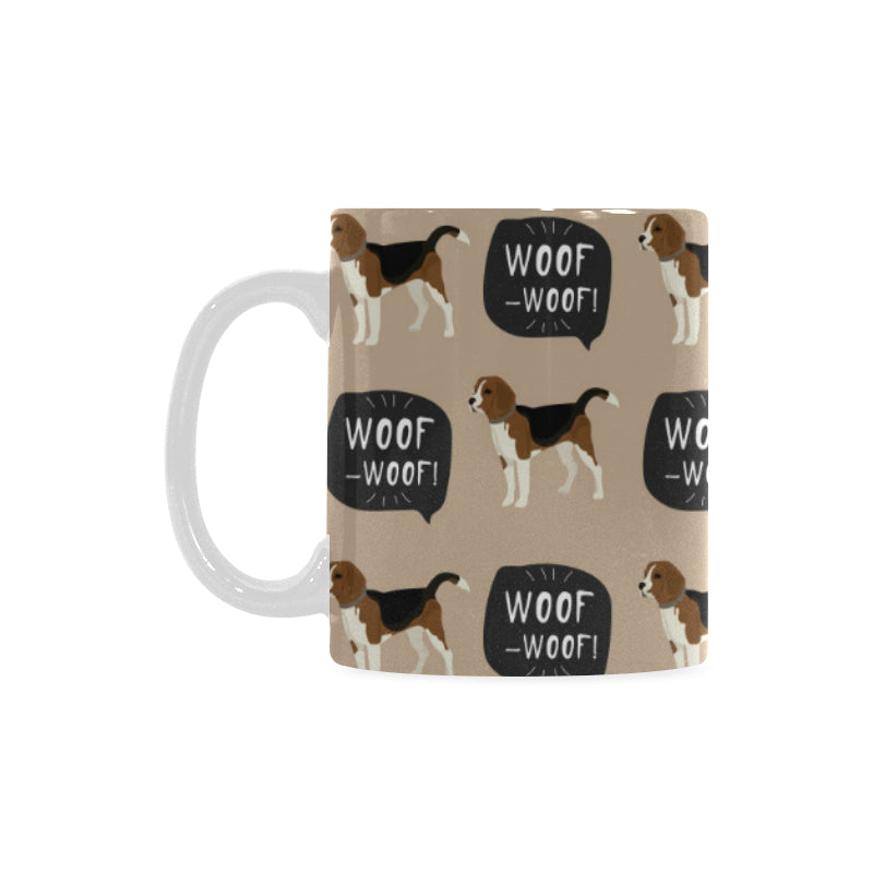Beagle pattern Classical White Mug (Fulfilled In US)