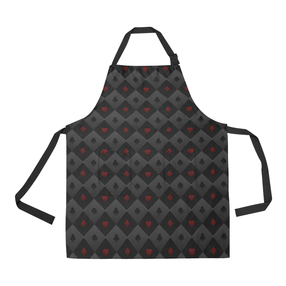 Casino Cards Suits Pattern Print Design 05 All Over Print Adjustable Apron