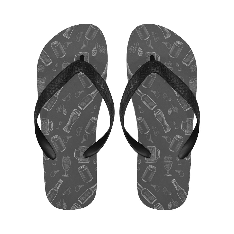 Beer hand drawn pattern Unisex Flip Flops