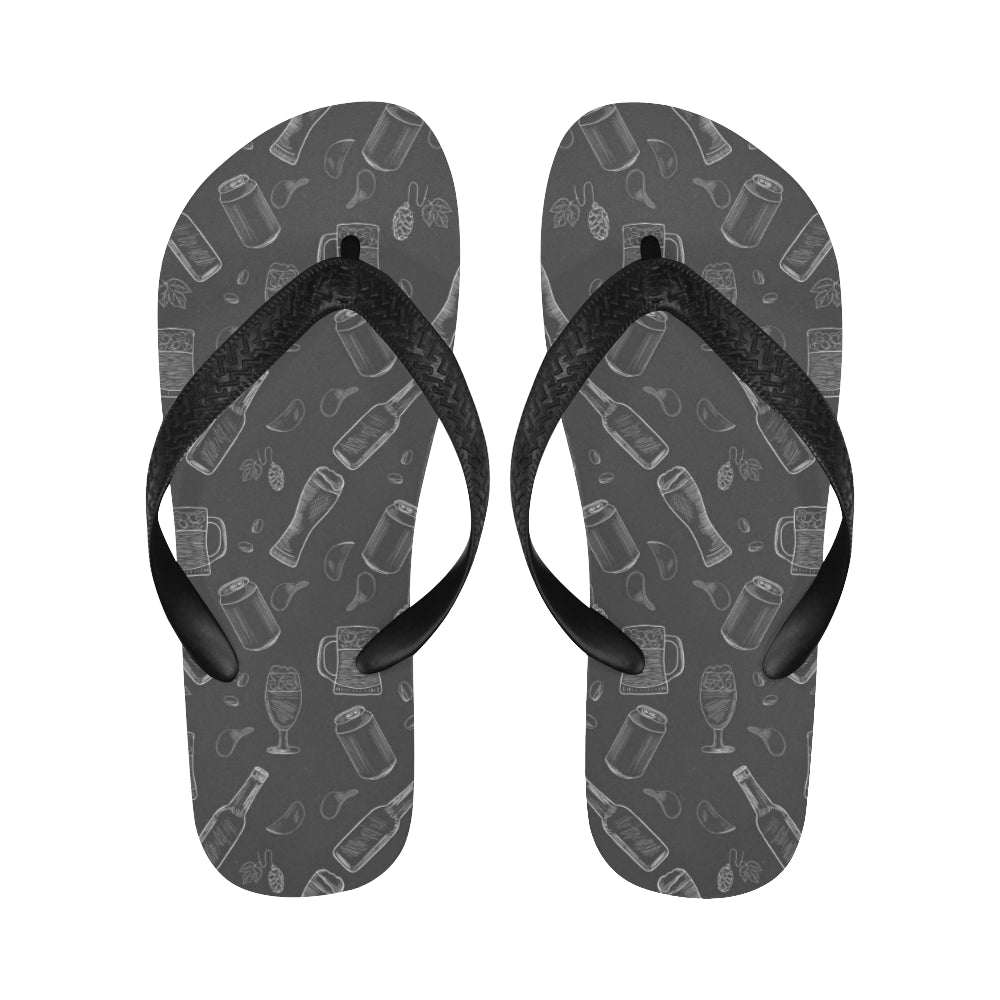 Beer hand drawn pattern Unisex Flip Flops