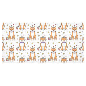 shiba inu unicorn costume horn colorful tail patte Tablecloth