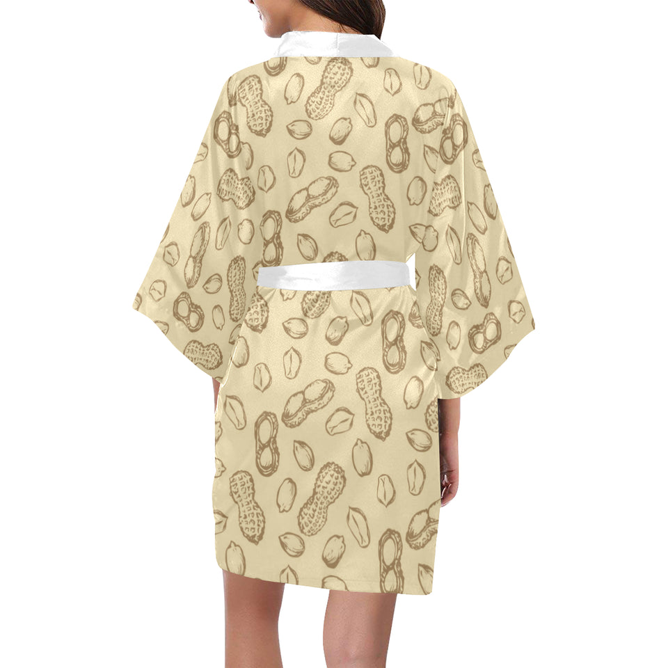 hand drawn peanuts pattern Women's Short Kimono Robe
