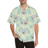 French bulldog hawaii blackground Men's All Over Print Hawaiian Shirt