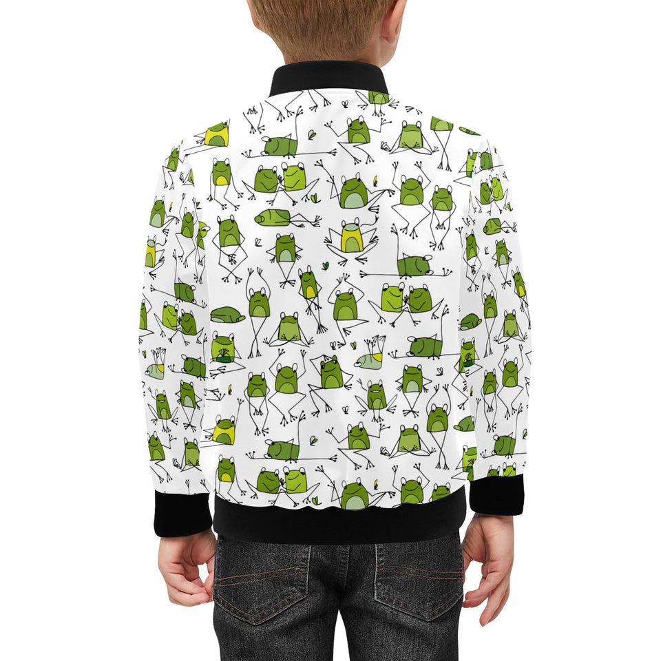 Sketch funny frog pattern Kids' Boys' Girls' Bomber Jacket