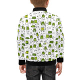 Sketch funny frog pattern Kids' Boys' Girls' Bomber Jacket