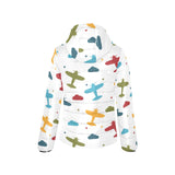 Airplane star cloud colorful Women's Padded Hooded Jacket